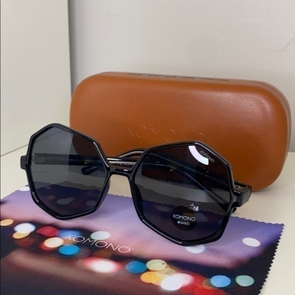 NEW Komono Sunglasses Bonnie Black Transparent Geometric UV 400 - Picture 5 of 14